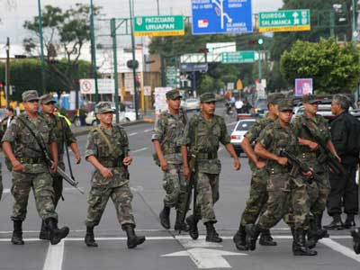 La capital michoacana se militariza