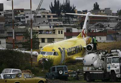 Despista aeronave en Ecuador