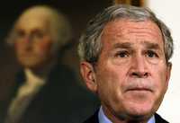 El presidente George W. Bush ayer, durante una reunión para tratar el tema del rescate financiero
