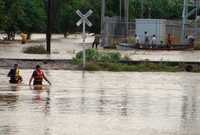 Una de las zonas del municipio de Álamos, Sonora, inundadas por el paso del huracán Norbert