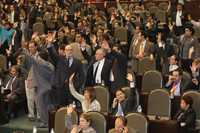 En imagen de archivo, integrantes de la fracción del PAN en la Cámara de Diputados, durante una de las votaciones