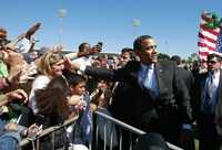 Barack Obama, candidato demócrata a la presidencia de Estados Unidos, de campaña en Sarasota, Florida