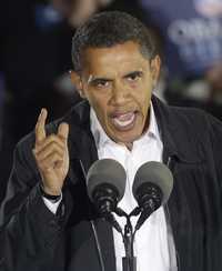 El demócrata Barack Obama, en su discurso de cierre de campaña en la Universidad de Carolina del Norte