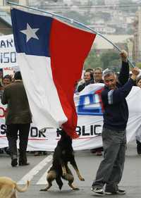 Movilización de empleados públicos en Valparaíso, Chile