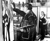 Aquí, posando para el maestro Diego Rivera en su estudio de San Ángel, en 1956
