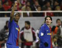 Samuel Eto’o abrió la cuenta y Lionel Messi la cerró con dos goles, en la victoria 3-0 ante el Sevilla