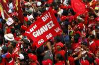 Los seguidores del presidente de Venezuela se concentraron frente al Palacio de Miraflores al término de la marcha. Allí, Hugo Chávez reconoció el apoyo de los ciudadanos