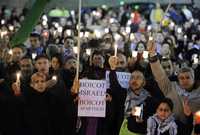 Vigilia en Barcelona para protestar contra los ataques de Israel a los palestinos de la franja de Gaza