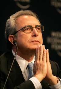 El ex presidente Ernesto Zedillo, durante una conferencia en el Foro Económico de Davos