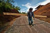 Un hombre tzotzil carga maderas en la comunidad de Nuevo Yibeljó, Chiapas, en imagen de archivo