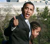 El presidente Barack Obama y su hija Malia en la Casa Blanca en Washington