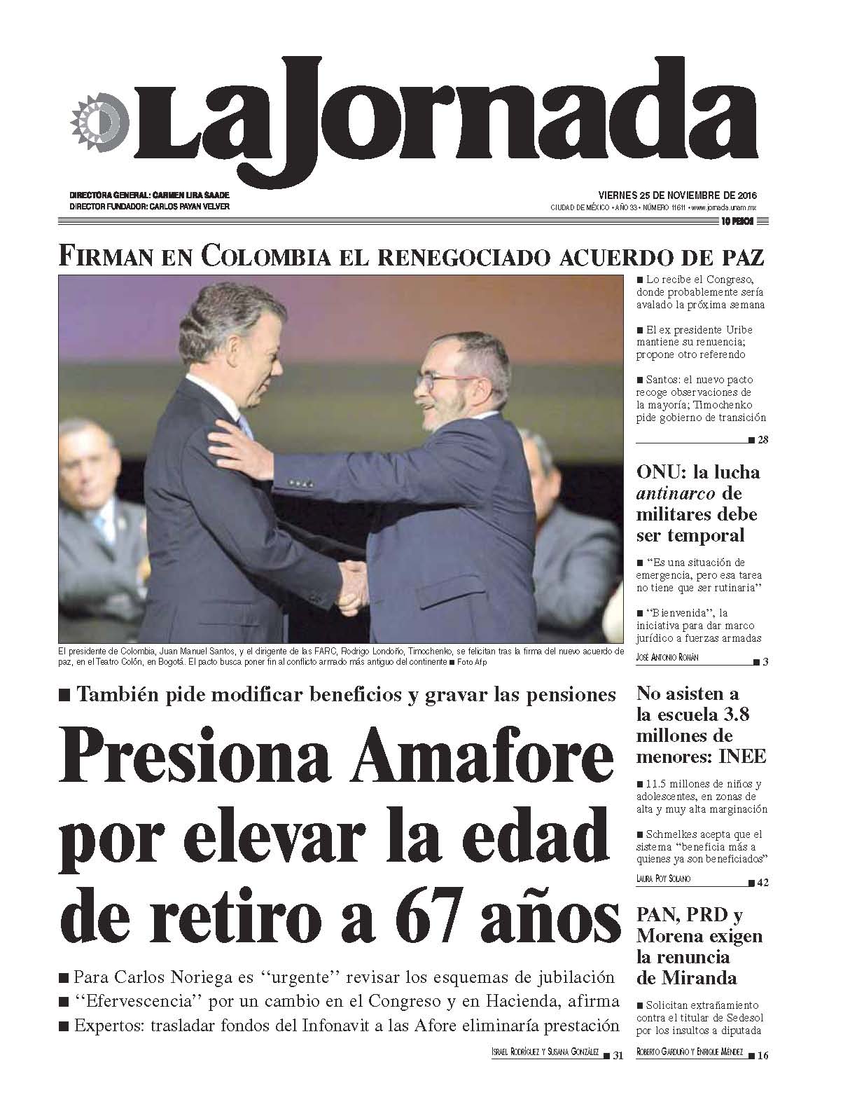 Portada de 2016/11/25. Seleccione para ir a esta edición.