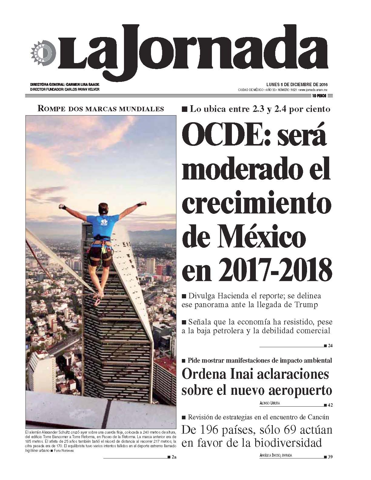 Portada de 2016/12/05. Seleccione para ir a esta edición.