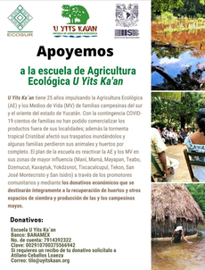 Apoyemos a la escuela de Agricultura Ecológica U Yits Ka'an