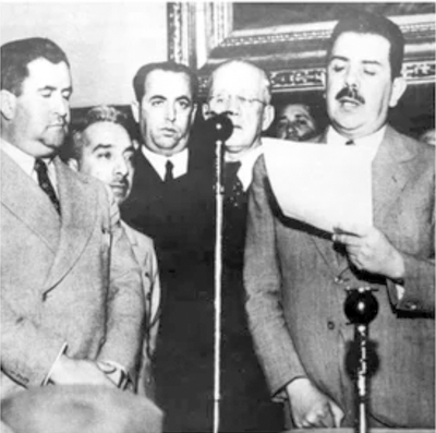 Cárdenas announcing the oil expropriation