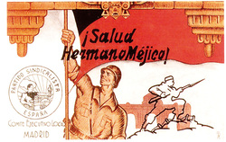 Carteles alusivos a los vínculos entre México y España.