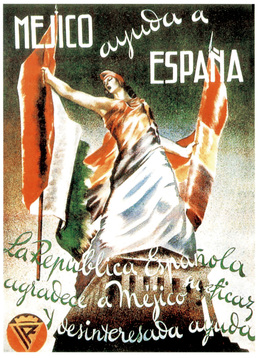 Carteles alusivos a los vínculos entre México y España.