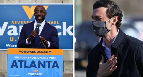 Raphael Warnock y Jon Ossoff, candidatos demócratas, se enfrentan en las urnas con dos republicanos en Georgia en la segunda vuelta de la carrera hacia el Senado de Estados Unidos. Los resultados finales se prevén para hoy.