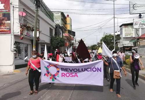 Unas 200 integrantes de la organización Frente de Mujeres Guerrerenses, provenientes del puerto de Acapulco, marcharon ayer en Chilpancingo para exigir al Tribunal Estatal Electoral que se respete la paridad de género en postulaciones a cargos públicos.