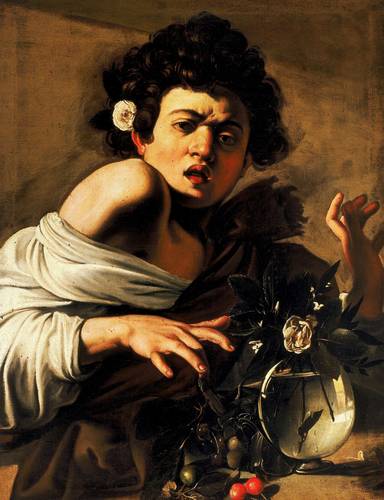 Chico mordido por una lagartija, de Caravaggio, perteneciente a la Colección Fondazione Longhi.
