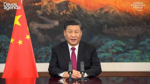 El presidente de China, Xi Jinping, durante el discurso inaugural del Foro Económico Mundial, totalmente virtual. Ante líderes de varios estados y jefes de organizaciones internacionales, el mandatario aconsejó ir más allá de las diferencias ideológicas para superar la pandemia de Covid-19 y otras crisis mundiales.