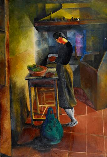  Fragmento de La Jeune Cuisinière (La joven cocinera), 1910, de Moise Kisling. Óleo sobre tela 130 x 89 cm, colección privada. Foto ©️ Moise Kisling/SOMAAP/México/2020 ©️ Photo: Pinacothèque de Paris/Fabrice Gousset