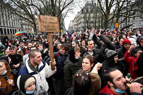 Nantes fue una de las ciudades que se sumaron a la manifestación contra la ley de seguridad.