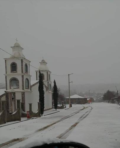 Habitantes de Mesa Tres Ríos, municipio de Nácori Chico, Sonora, en los límites con Chihuahua, compartieron en redes sociales imágenes de la caída de nieve durante esta semana.