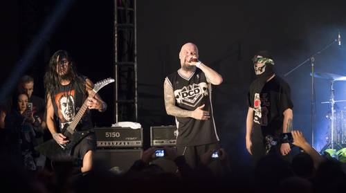 Los integrantes del grupo durante su concierto en la carpa Astros de la Ciudad de México, en 2018.