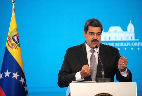 El presidente Nicolás Maduro en conferencia de prensa ayer, en el Palacio de Miraflores en Caracas.