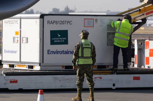 El embarque arribó ayer a las 8:30 al Aeropuerto Internacional de la Ciudad de México procedente de Beijing.