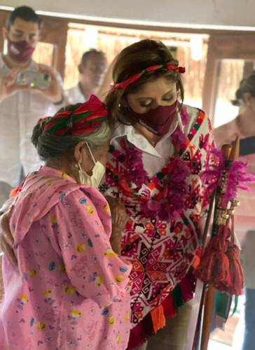 La candidata de Morena a la gubernatura de San Luis Potosí, Mónica Rangel Martínez, visitó el municipio de Tancanhuitz, en la Huasteca potosina.