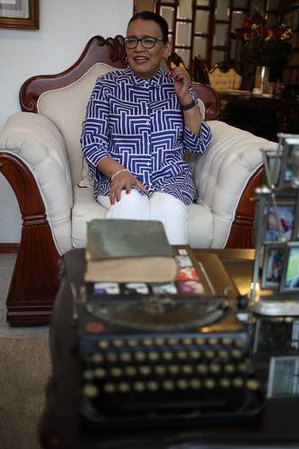  Rosa Icela Rodríguez, secretaria de Seguridad y Protección Ciudadana, durante la charla en su casa. Foto José Antonio López