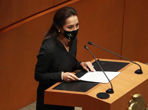 La senadora del PAN Josefina Vázquez Mota durante una sesión de 2020.