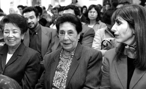 Amalia Solorzano, viuda del ex presidente Lázaro Cárdenas, durante la presentación del libro La caravana de la dignidad indígena. El otro jugador, en 2001.