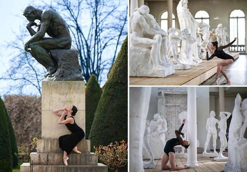 El fotógrafo Tony Louçao retrató a la bailarina Lillian DiPiazza entre las esculturas del artista francés para el proyecto virtual del recinto Aire y ligereza.