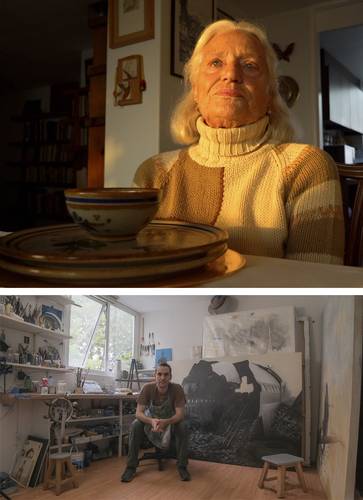 A los 87 años, Montserrat Gispert Cruells rememora los sonidos de los bombardeos escuchados en la niñez, “de la migración, los insultos racistas, el exilio, los viajes, el arraigo y el desarraigo, la lucha contra el olvido, el derecho a la memoria”. Abajo, su nieto documentalista, Rodrigo Ímaz.