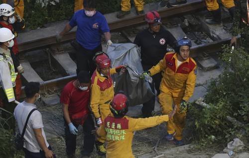 Un total de 51 personas murieron y 146 resultaron heridas en un accidente ferroviario ayer en Taiwán, informó en rueda de prensa el viceministro de Transporte, Wang Kwo-Tsai, quien agregó que entre los muertos hay un ciudadano francés. El tren transportaba a 496 personas. El accidente ocurrió en el condado de Hualien cuando un camión grúa mal estacionado resbaló hacia las vías, impactando al Taroko Express, un convoy de ocho vagones.
