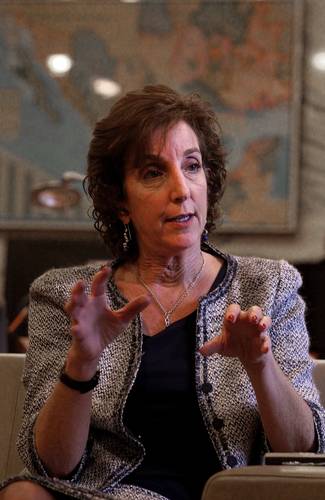  Roberta Jacobson en imagen de 2017, durante una entrevista con La Jornada, cuando era embajadora en México. Foto Marco Peláez