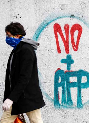 Grafiti contra las administradoras de fondos de pensiones (AFP) en Santiago.