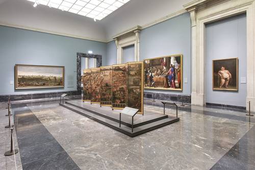 El Museo del Prado restaura y exhibe biombo de la Conquista de México