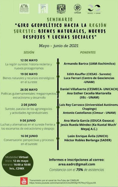 Seminario: Giro geopolítico hacia la región sureste: bienes naturales, nuevos despojos y luchas sociales