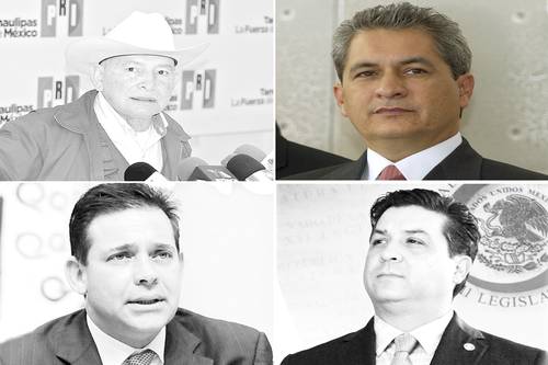 Manuel Cavazos Lerma, gobernador de Tamaulipas en el periodo 1993-1999; Tomás Yarrington Ruvalcaba (1999-2004); Eugenio Hernández Flores (2005-2010), y Francisco García Cabeza de Vaca (2016 a la fecha)