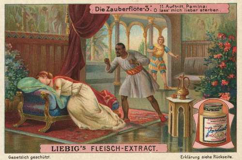 Representación de Monostatos, villano de la ópera La flauta mágica, de Mozart, en un anuncio alemán de pomada.