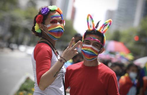 Aspectos de la 43 Marcha del orgullo en la Ciudad de México, el pasado 26 de junio.