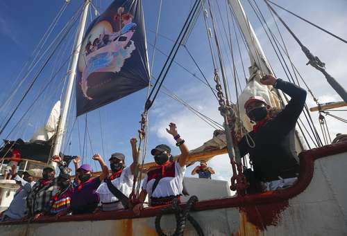La avanzada del EZLN que viaja por vía marítima salió de Isla Mujeres hacia Europa el pasado 2 de mayo.