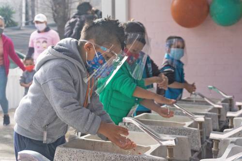 Inicio de clases en el jardín de niños Xochiquetzal, en la alcaldía Magdalena Contreras de la Ciudad de México.