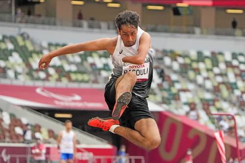 Hossain Rasouli, de 26 años, compitió en la prueba de salto largo, categoría en la que nunca había participado.