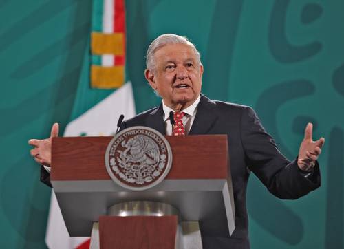 El presidente Andrés Manuel López Obrador, durante la mañanera de ayer.
