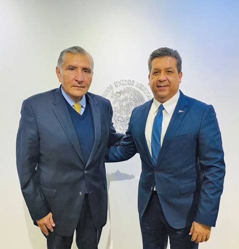 Adán Augusto López y Francisco García Cabeza de Vaca, durante la reunión de ayer.